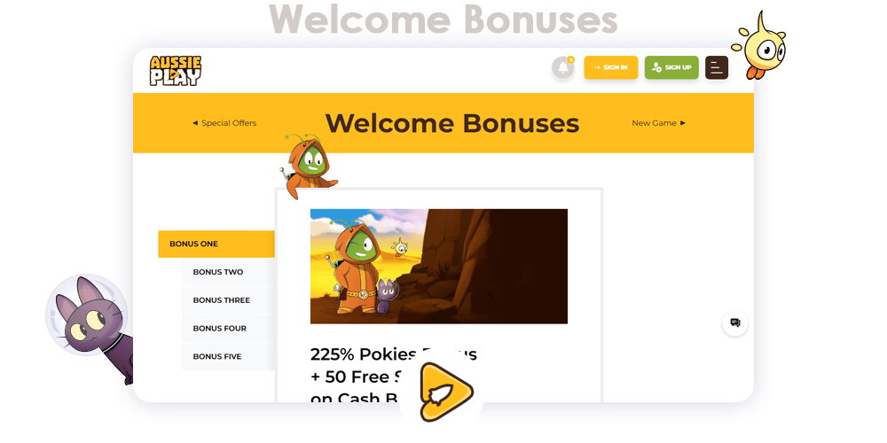 At the moment, Aussie Play Casino have made over 20 different Aussie play bonuses