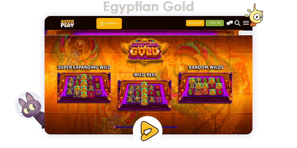 Using promo code after your first deposit you will receive Free Spins on Egyptian Gold game, as well as extra money up toyour balance at Aussie Play Casino