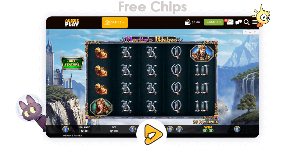 As a part of Aussie play no deposit bonus Aussie Play Casino can give players Free Chips