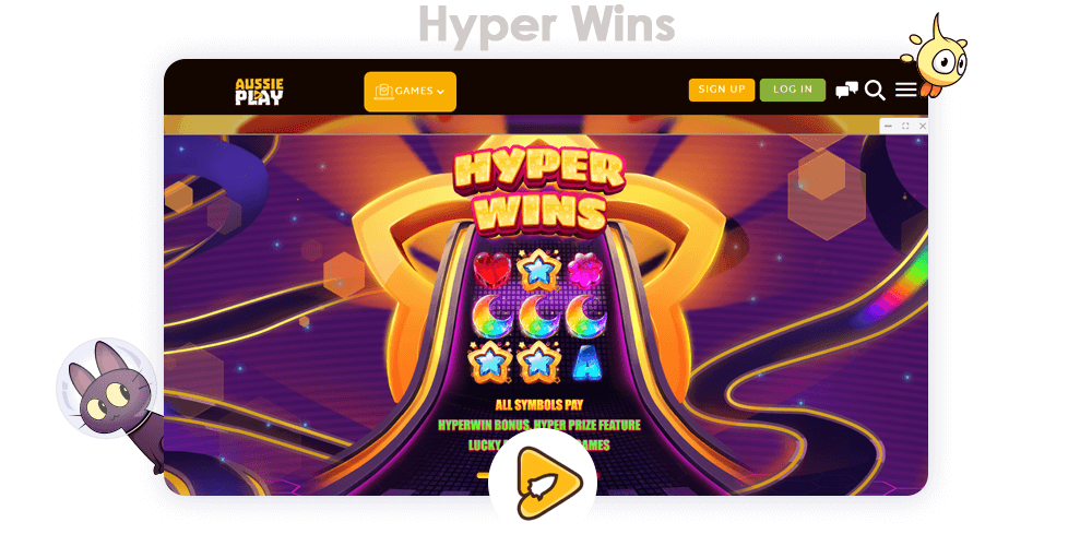 Using promo code after your first deposit you will receive Free Spins on Hyper Wins game, as well as extra money up toyour balance at Aussie Play Casino