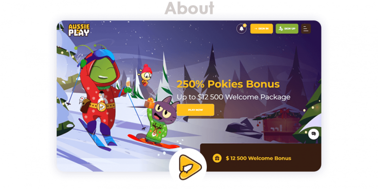 Aussie Play Casino interface showcasing game lobby and promotions