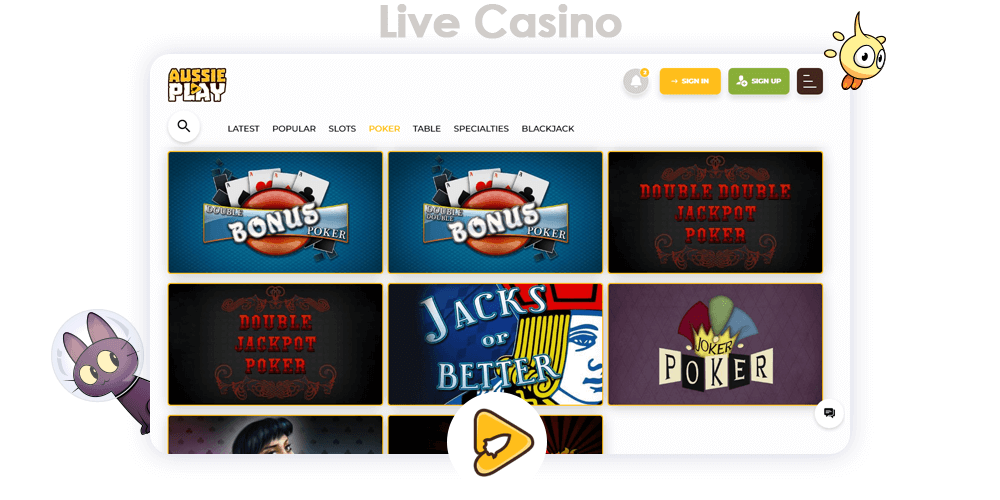 The list of Live-Casino games from Aussie Play Casino