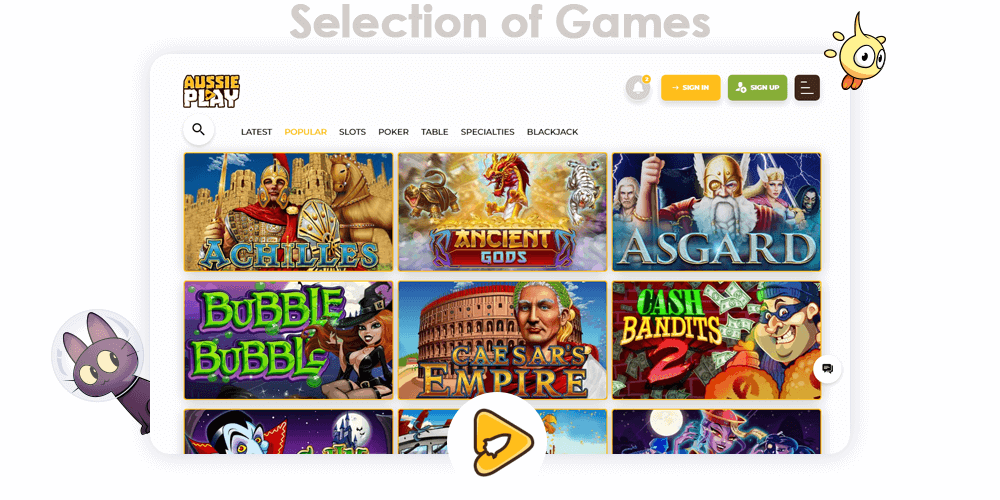 Aussie Play Casino have compiled all the popular game types in their casino and they're available to every player in Australia