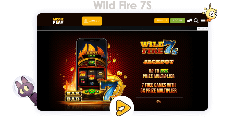 Using promo code after your first deposit you will receive Free Spins on Wild Fire 7S game, as well as extra money up toyour balance at Aussie Play Casino