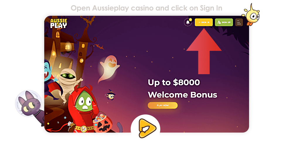 You can log in to your Aussie Play Casino account via the website or mobile version of the platform