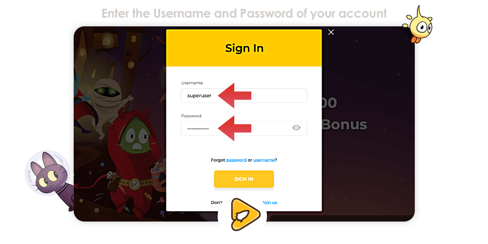 To log in to your Aussie Play Casino account, you need to use the details that you provided during registration